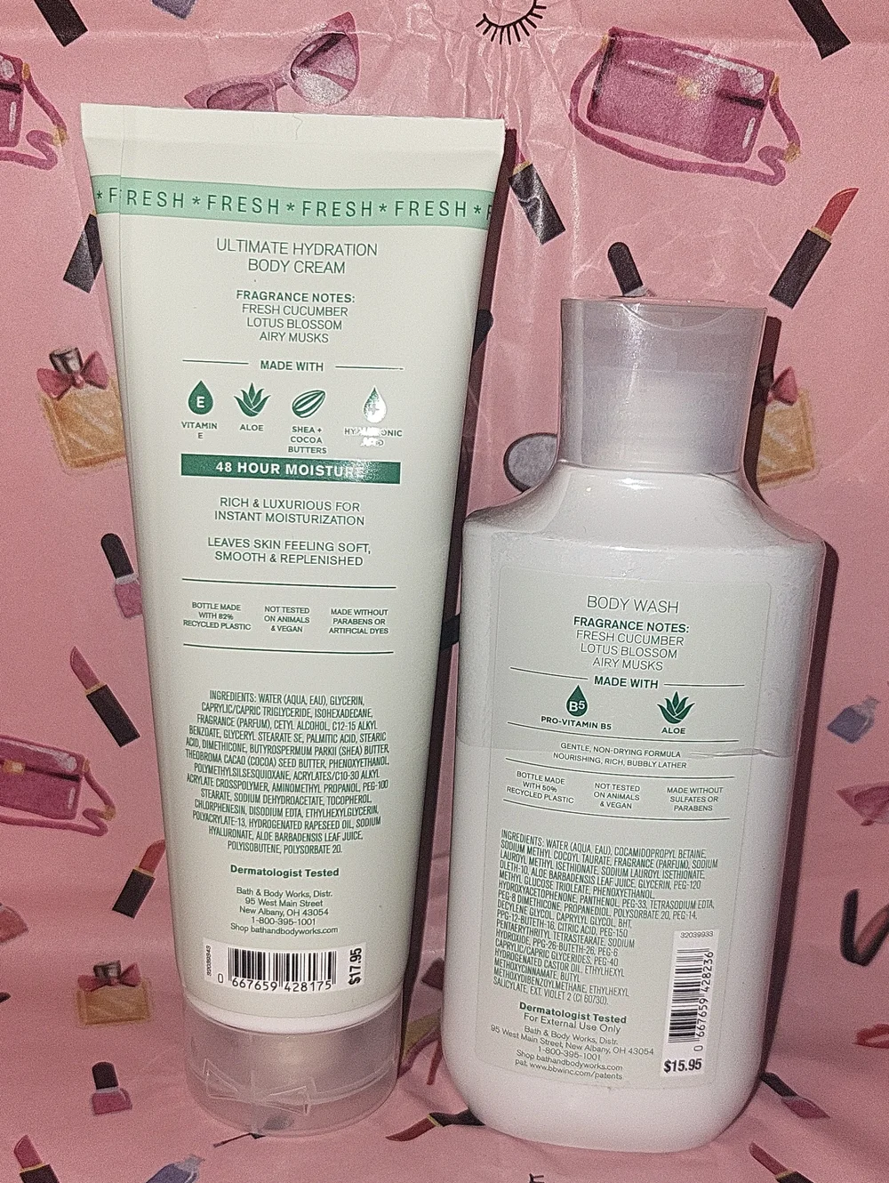 Bath & Body Works 2 Pc. Crisp & Clean Set Body Cream & Body Wash Full Size NEW